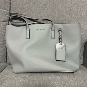 Marc Jacobs Pale Gray Leather Shopper Tote